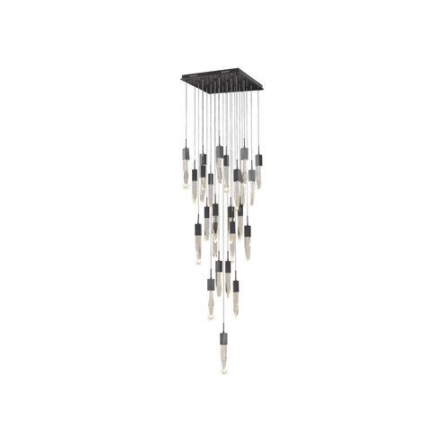 Aspen LED 28 inch Dark Bronze Multi Port Pendant Ceiling Light in Bubbled
