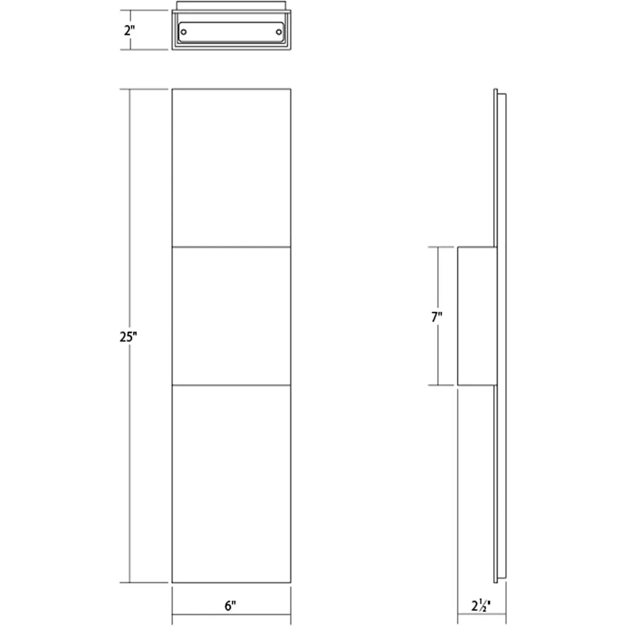 Flat Box LED 25 inch Textured Bronze Indoor-Outdoor Sconce