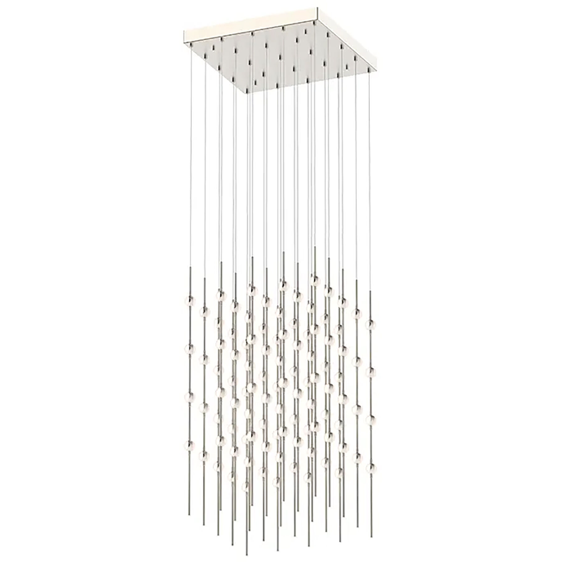 Constellation Cosmic Cube LED 20.5 inch Satin Nickel Chandelier Ceiling Light in 2700K, White Optical Acrylic, 10 FT. Cord