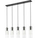 Alton 5 Light 42 inch Matte Black Linear Chandelier Ceiling Light