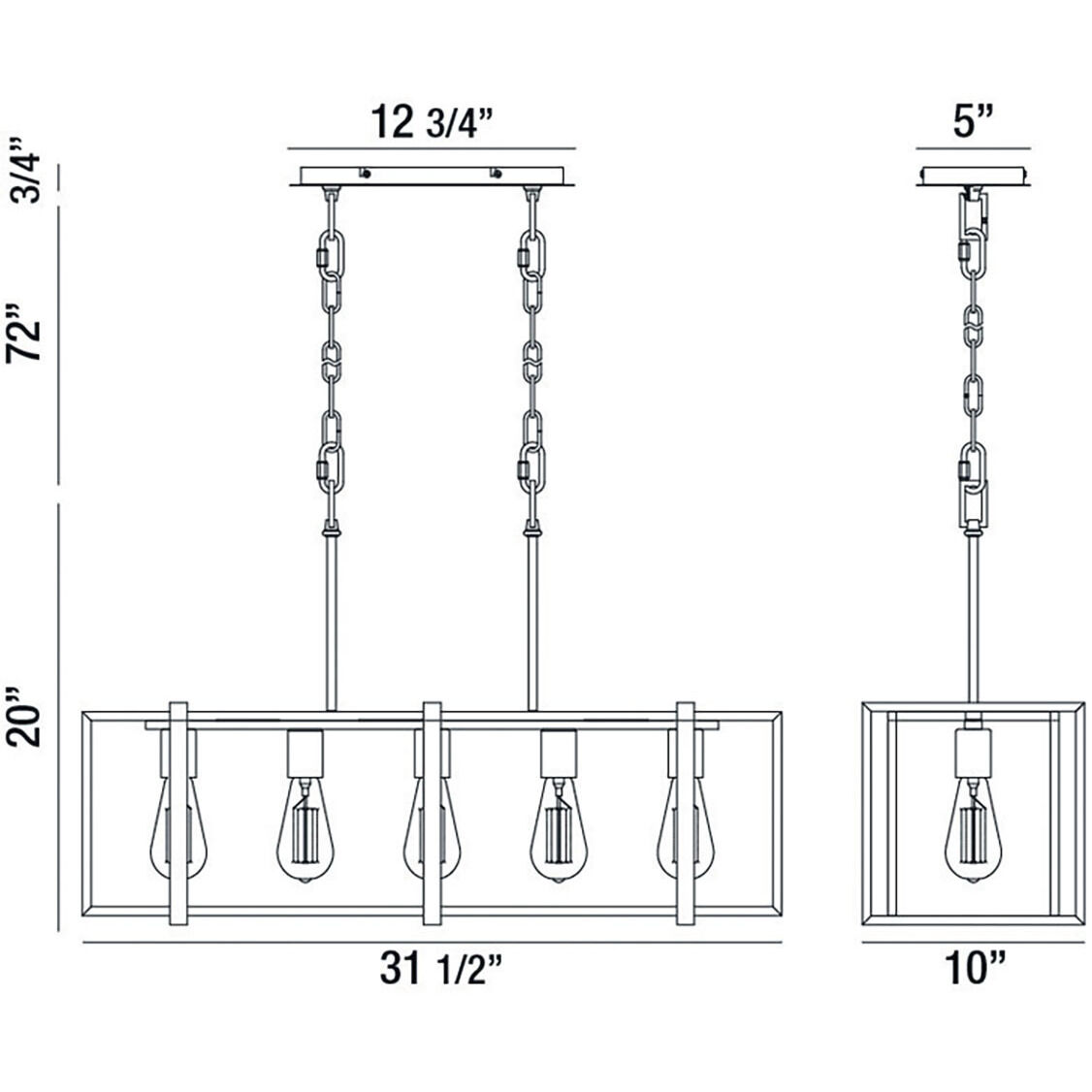 Stafford LED 10 inch Chrome/Black Chandelier Ceiling Light