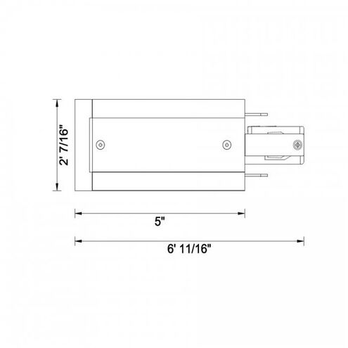 Recessed Live End Connector 1 Light 120 Platinum Track Accessory Ceiling Light