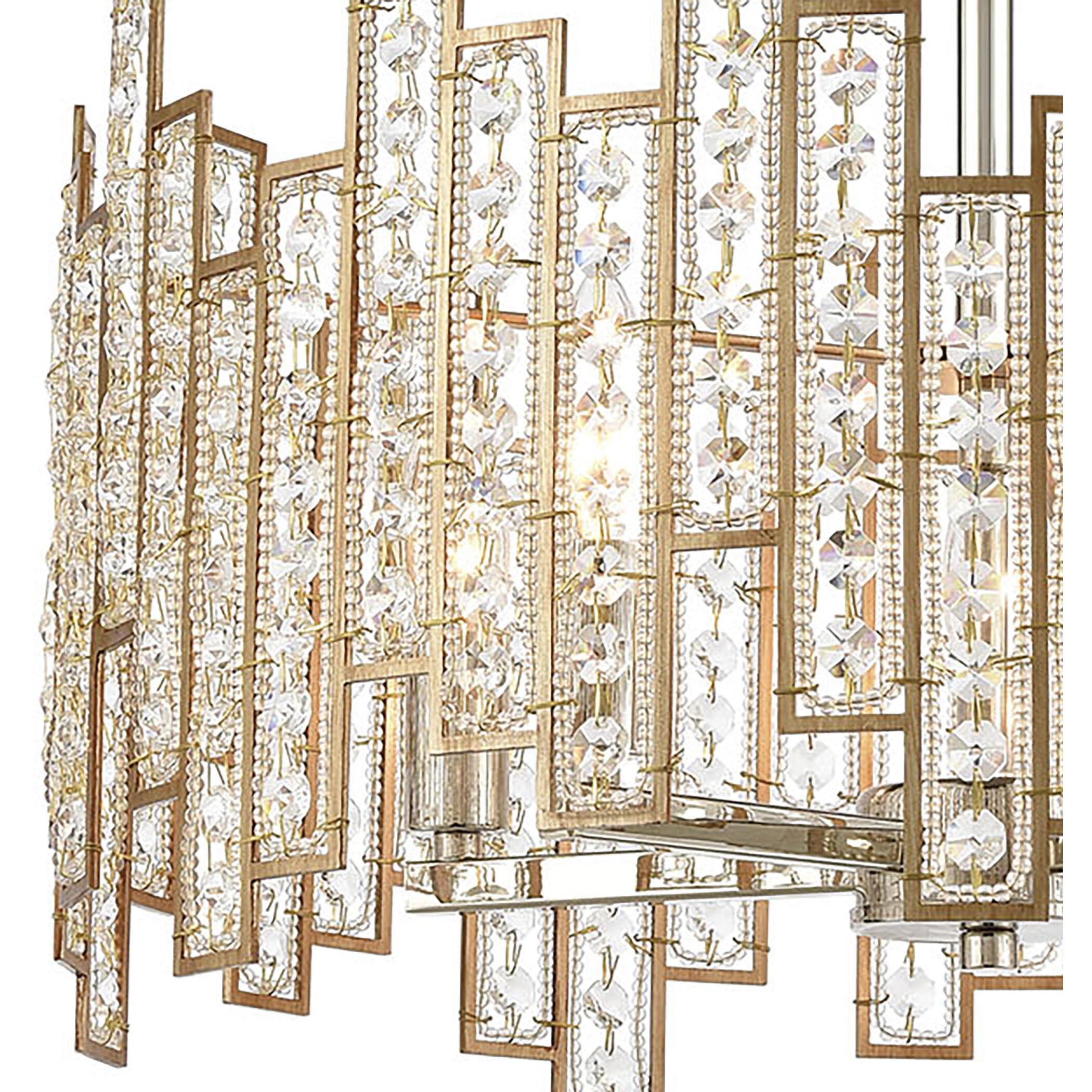 Equilibrium 5 Light 19 inch Matte Gold with Polished Nickel Chandelier Ceiling Light