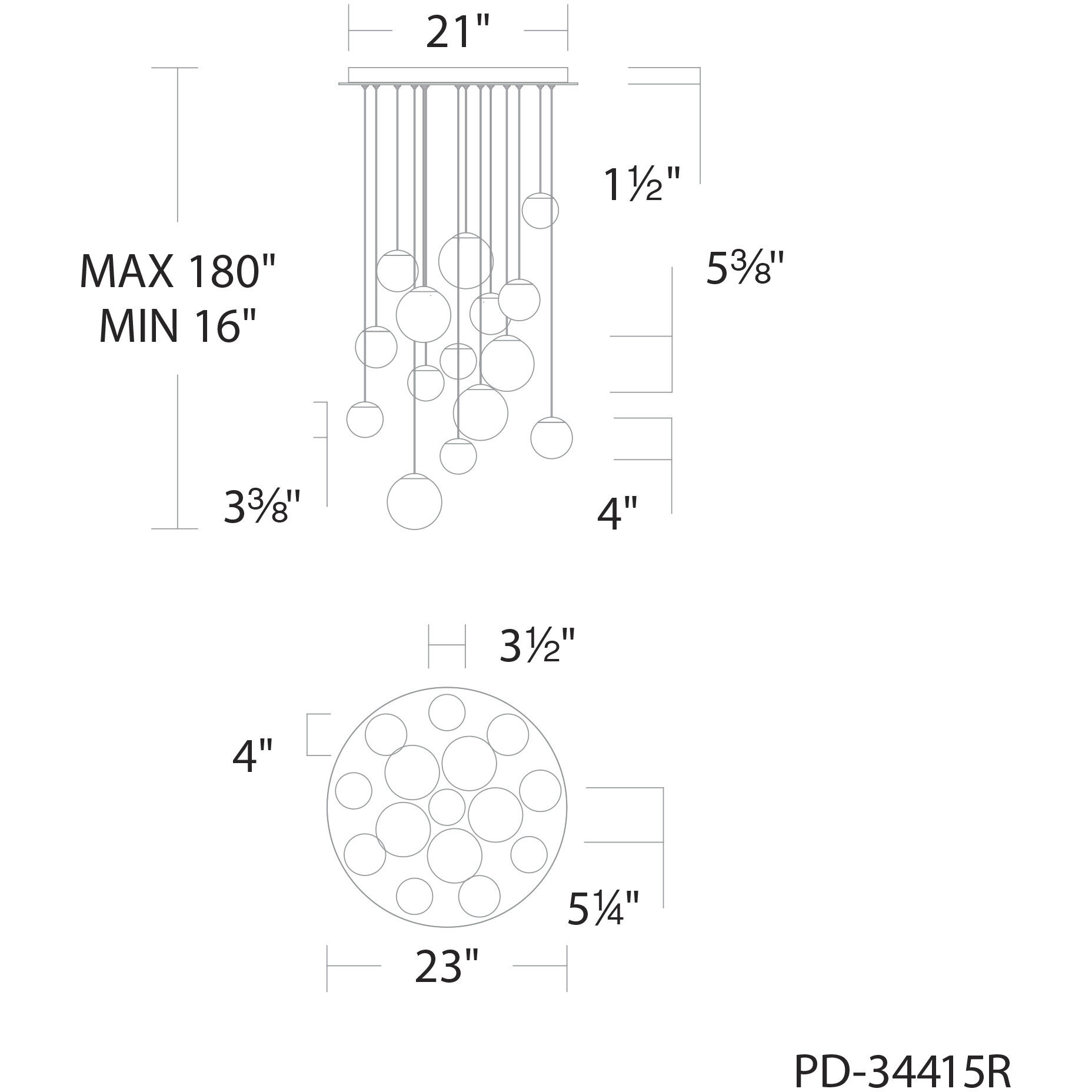 Pisces 15 Light 23 inch Aged Brass Pendant Ceiling Light