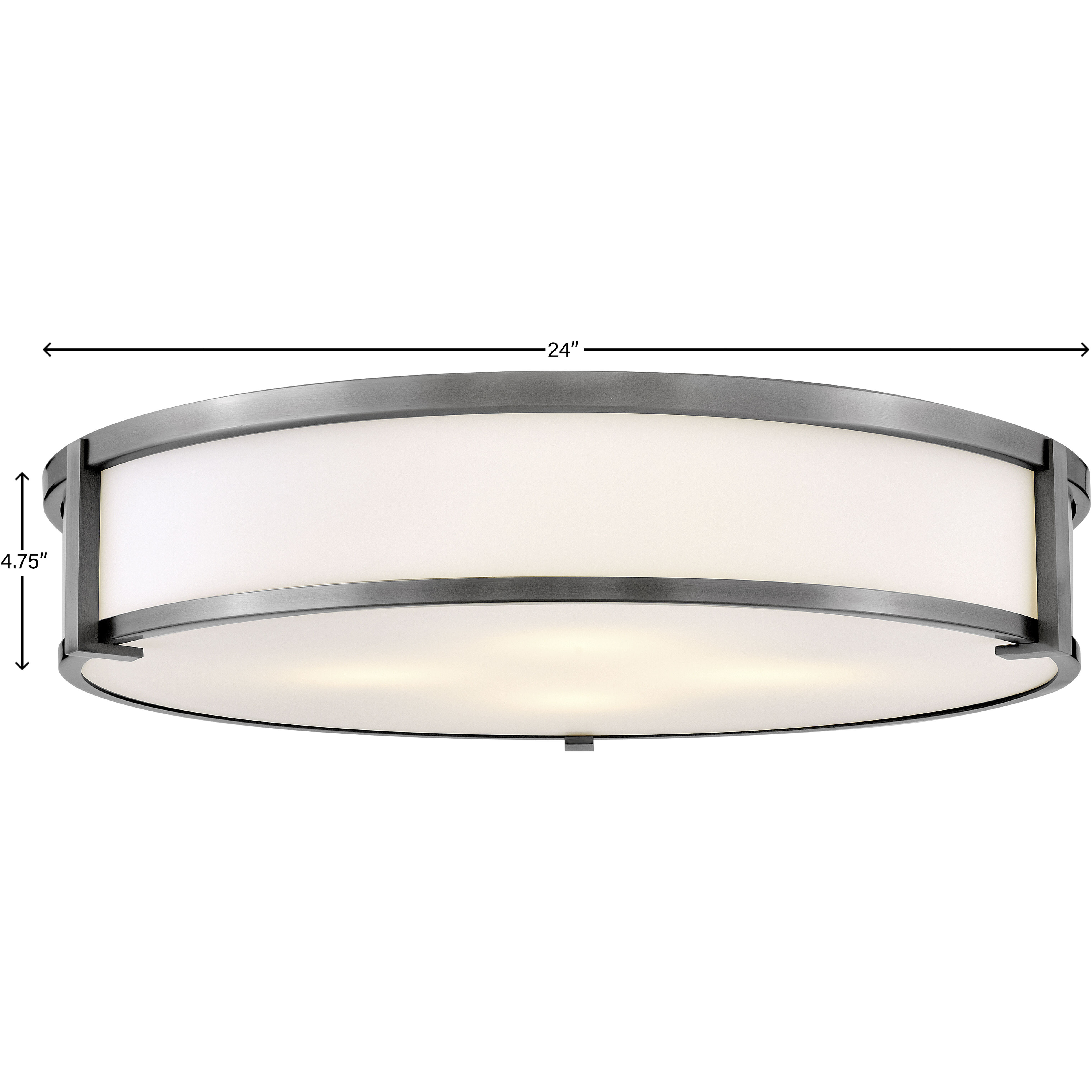 Lowell 24 inch Antique Nickel Indoor Flush Mount Ceiling Light