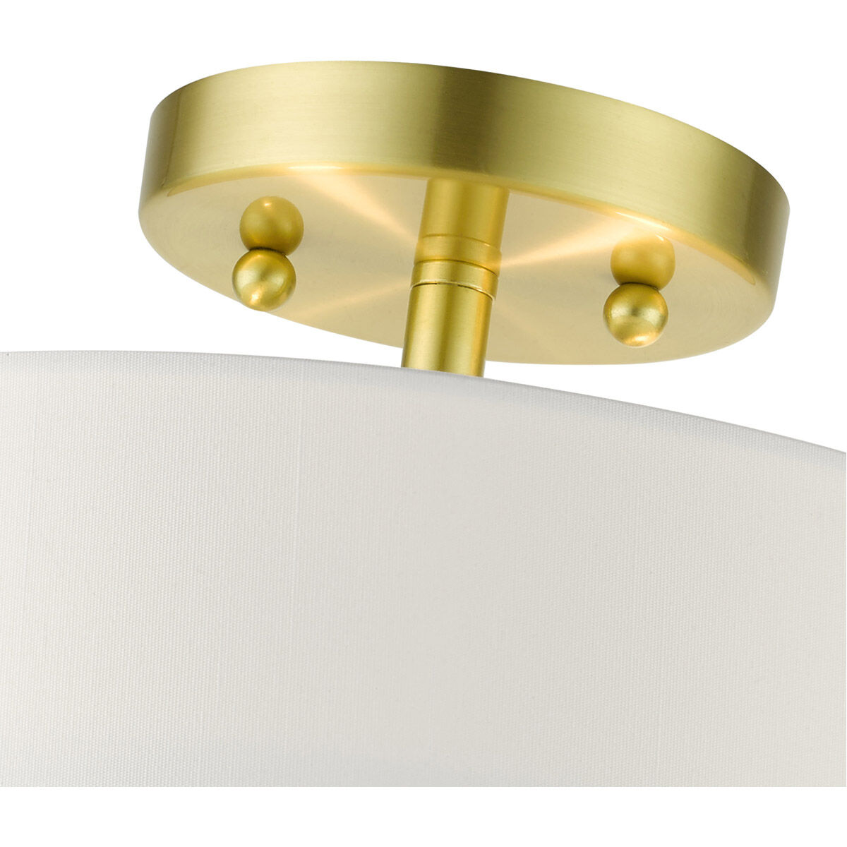 Meridian 2 Light 13 inch Satin Brass Semi Flush Ceiling Light