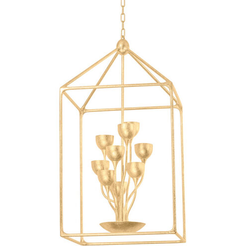 Westwood 12 Light 20.25 inch Vintage Gold Leaf Foyer Lantern Ceiling Light