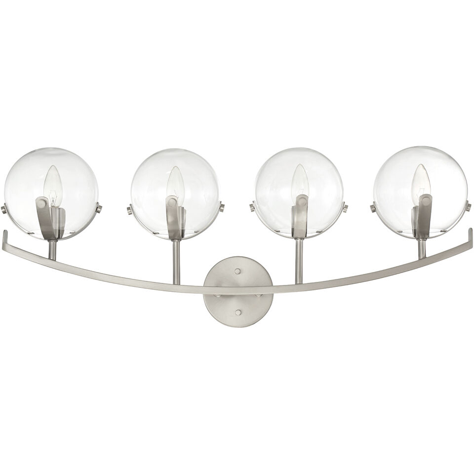 Spyglass 4 Light 30 inch Satin Platinum Bath Light Wall Light