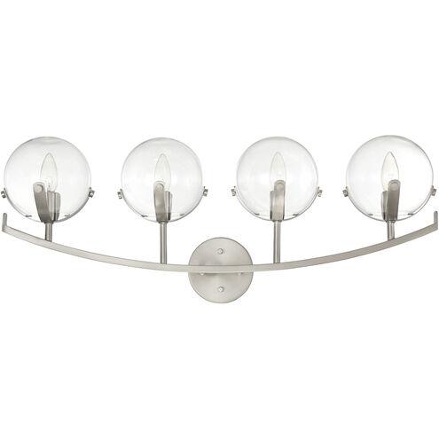Spyglass 4 Light 30 inch Satin Platinum Bath Light Wall Light