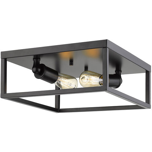 Wesson 2 Light 12 inch Matte Black Flush Mount Ceiling Light