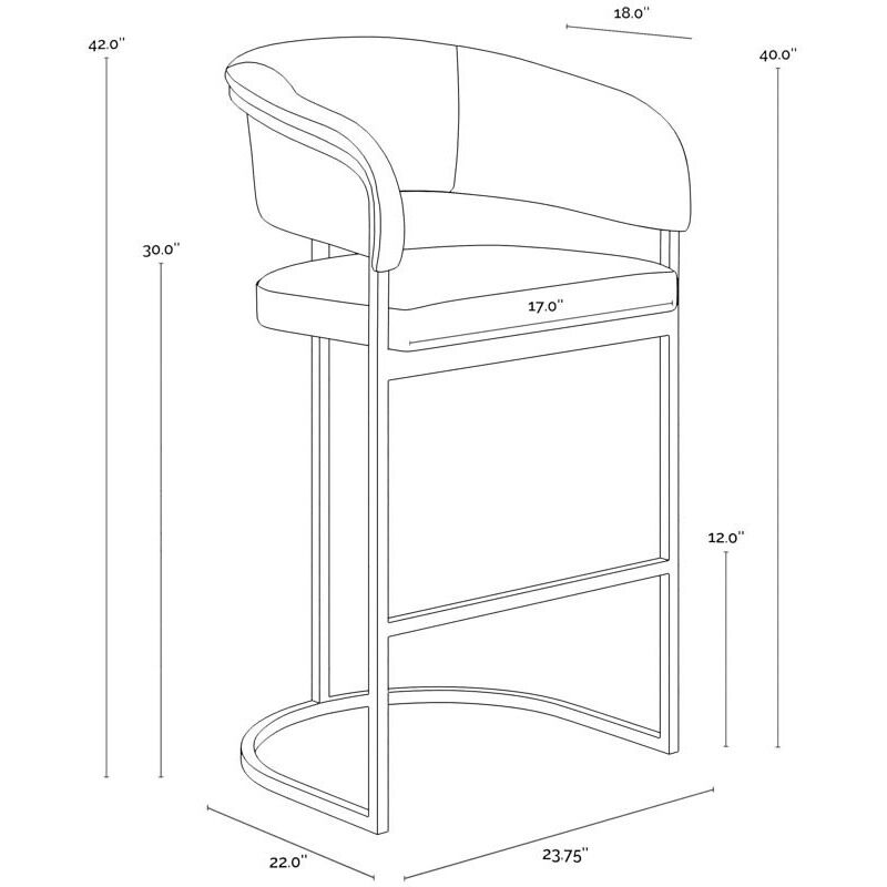 Marris 42 inch Gunmetal / Milliken Cognac Barstool