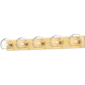 Willow 5 Light 39.38 inch Brushed Gold Bath Vanity Wall Light in Clear Glass
