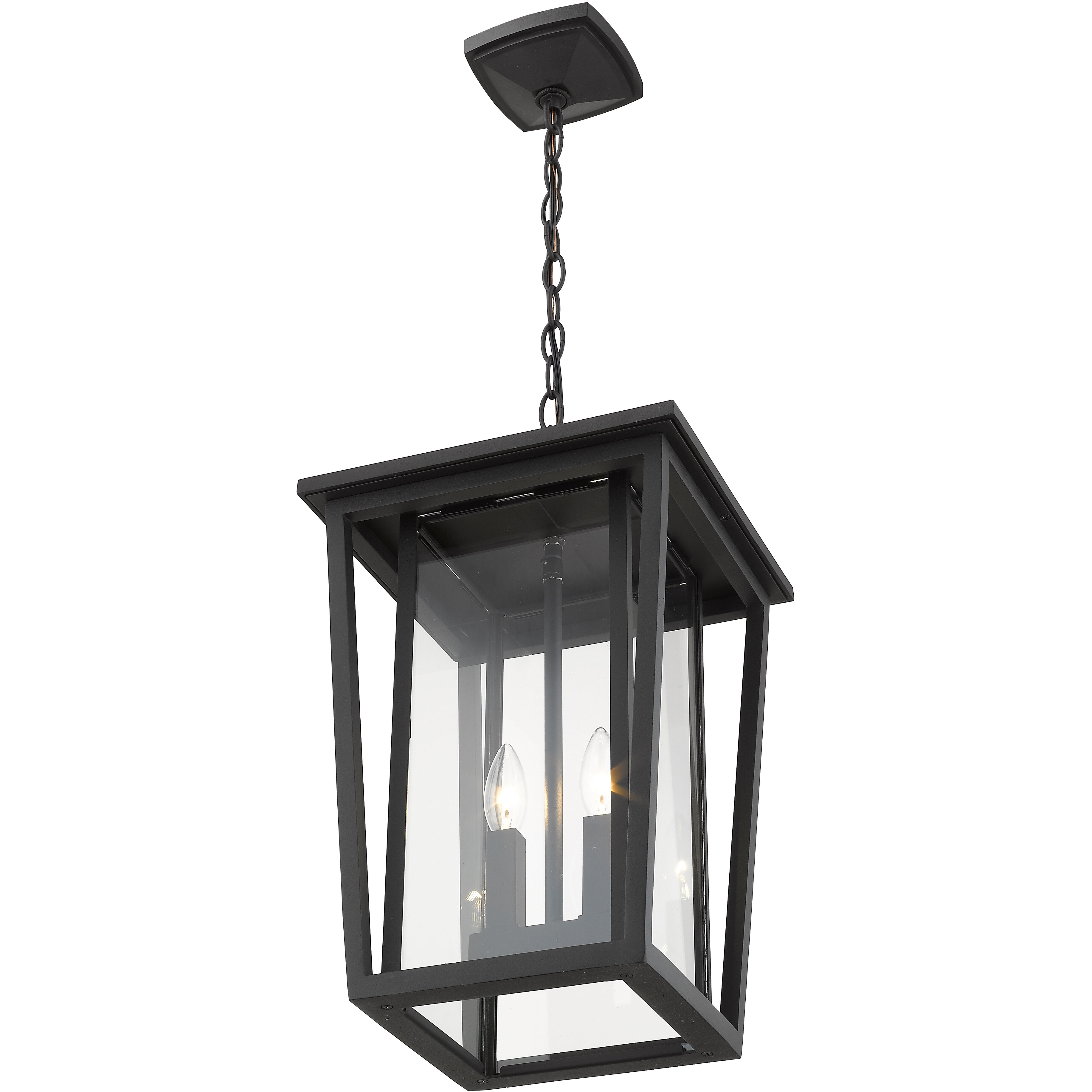 Seoul 2 Light 11.25 inch Black Outdoor Chain Mount Ceiling Fixture