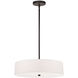 Everly 4 Light 20 inch Matte Black with White Pendant Ceiling Light