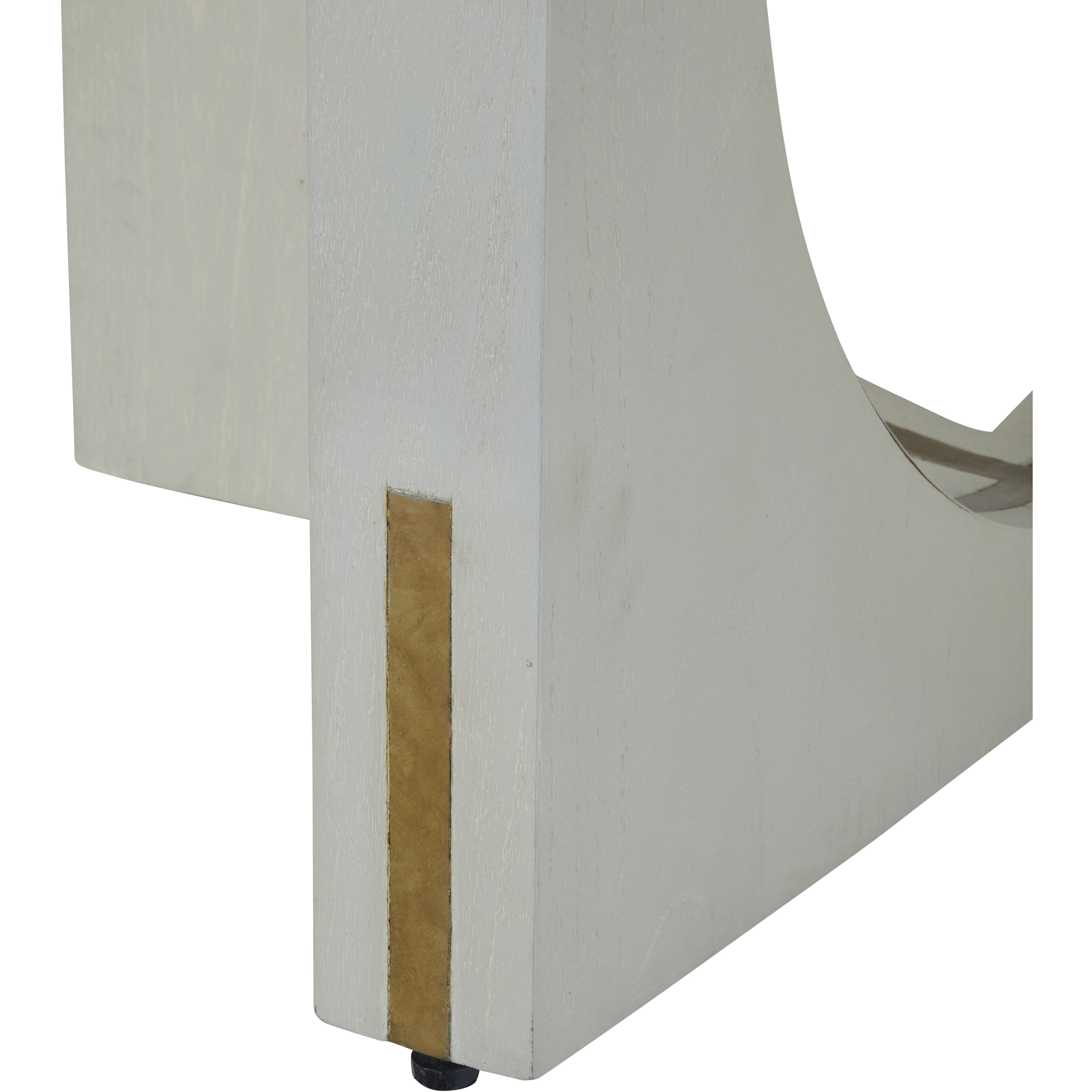 Sheila 48 X 48 inch Cerused White and Stained Gold Dining Table