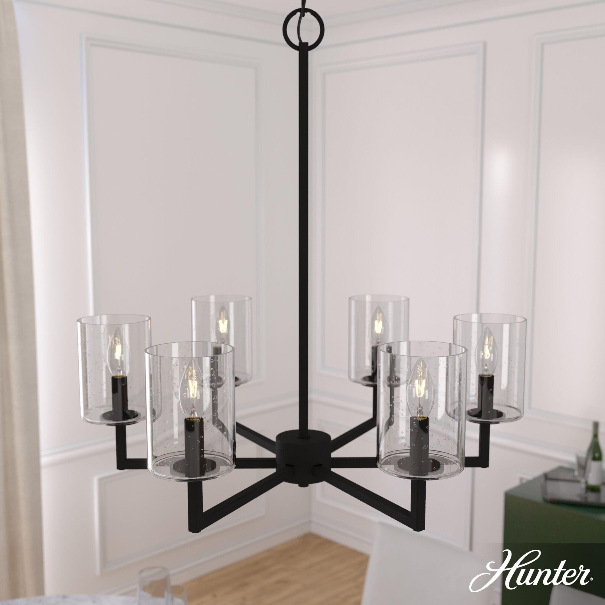 Kerrison 6 Light 24.5 inch Natural Black Iron Chandelier Ceiling Light