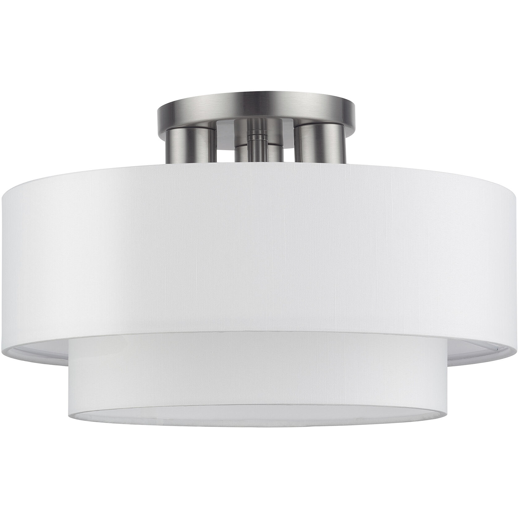 Manorwood 3 Light 15 inch Brushed Nickel Semi-Flush Ceiling Light