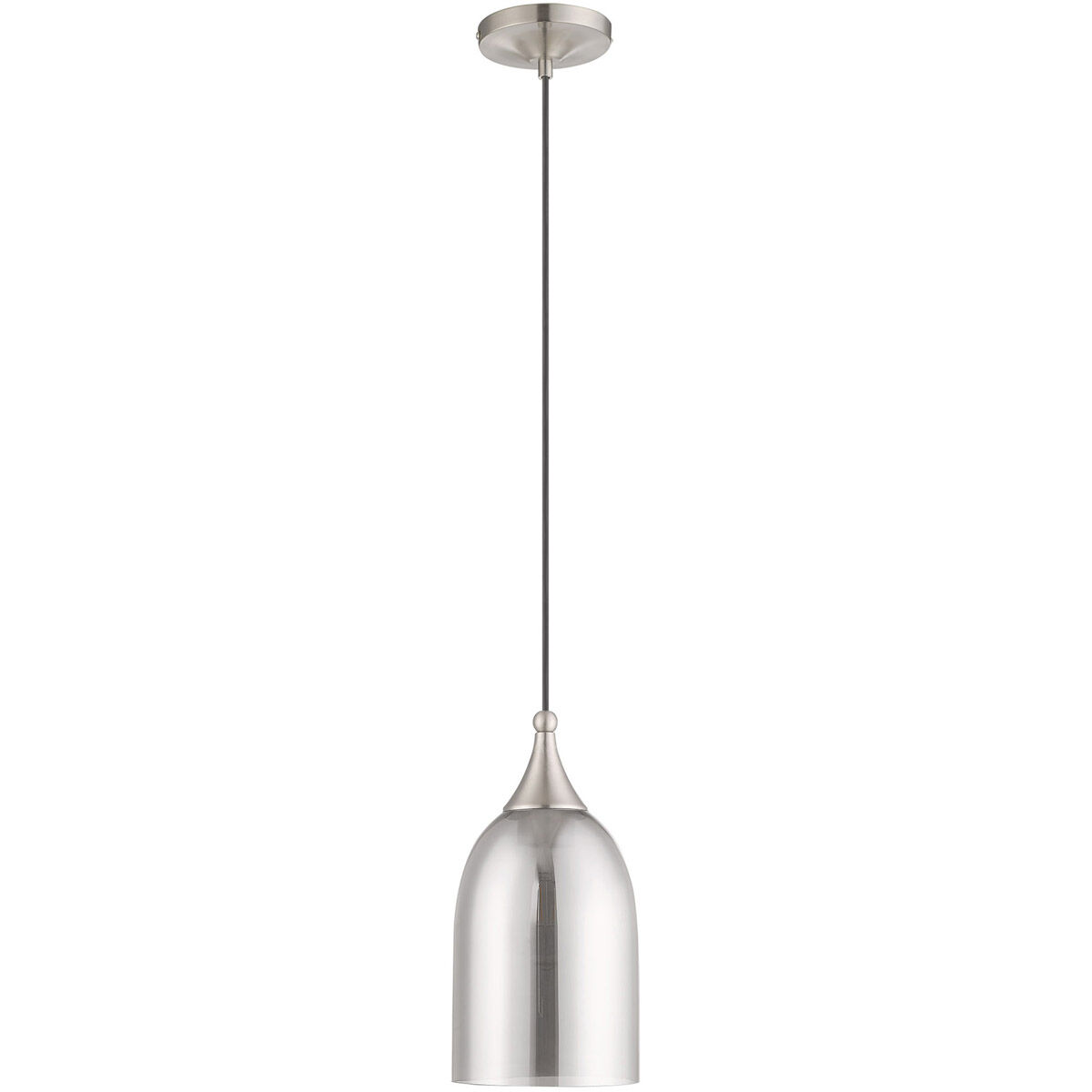 Art Glass 1 Light 6 inch Brushed Nickel Mini Pendant Ceiling Light
