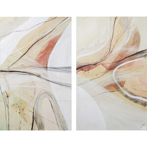 Curiosity Multicolor Water Color and Black Lines Canvas Art, Set of 2