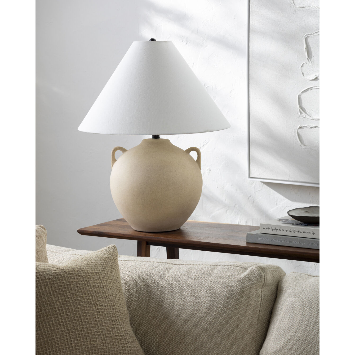 Nivalis 24.4 inch 100 watt Beige Accent Table Lamp Portable Light