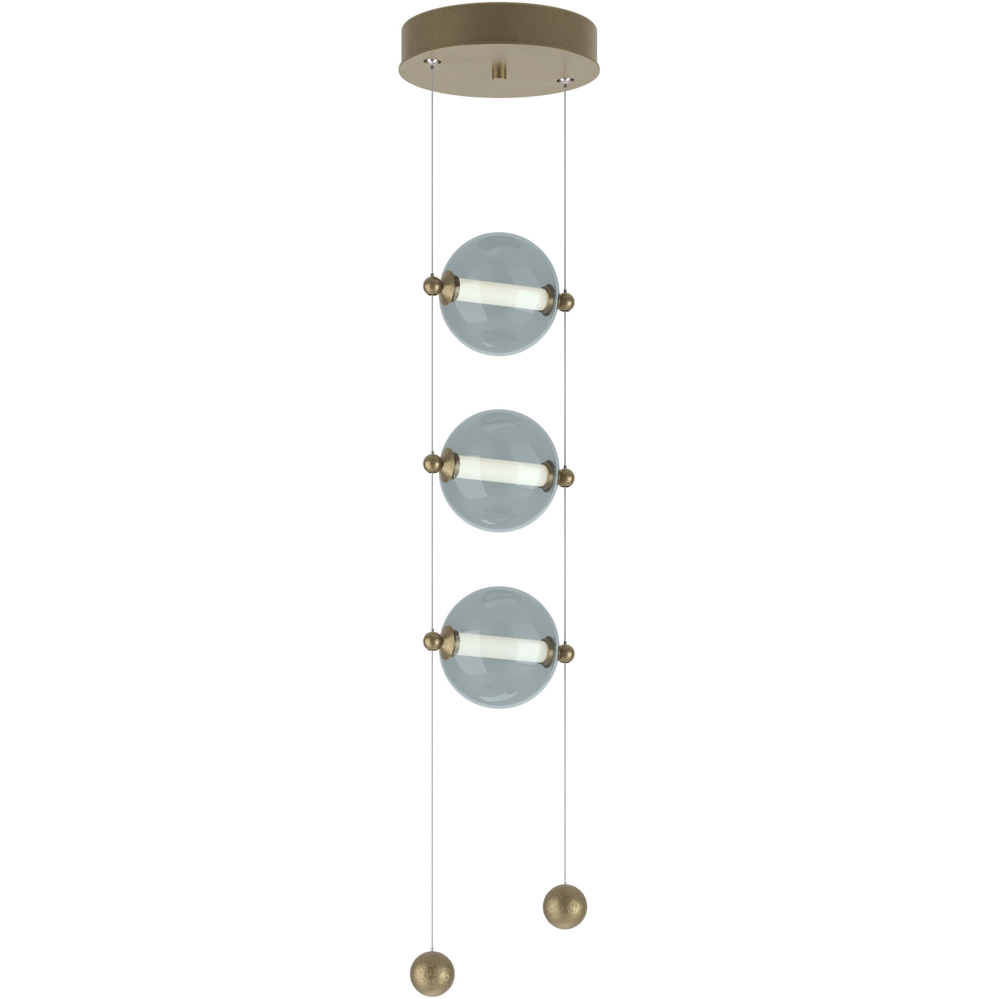 Abacus LED 8.8 inch Soft Gold Pendant Ceiling Light in Cool Grey