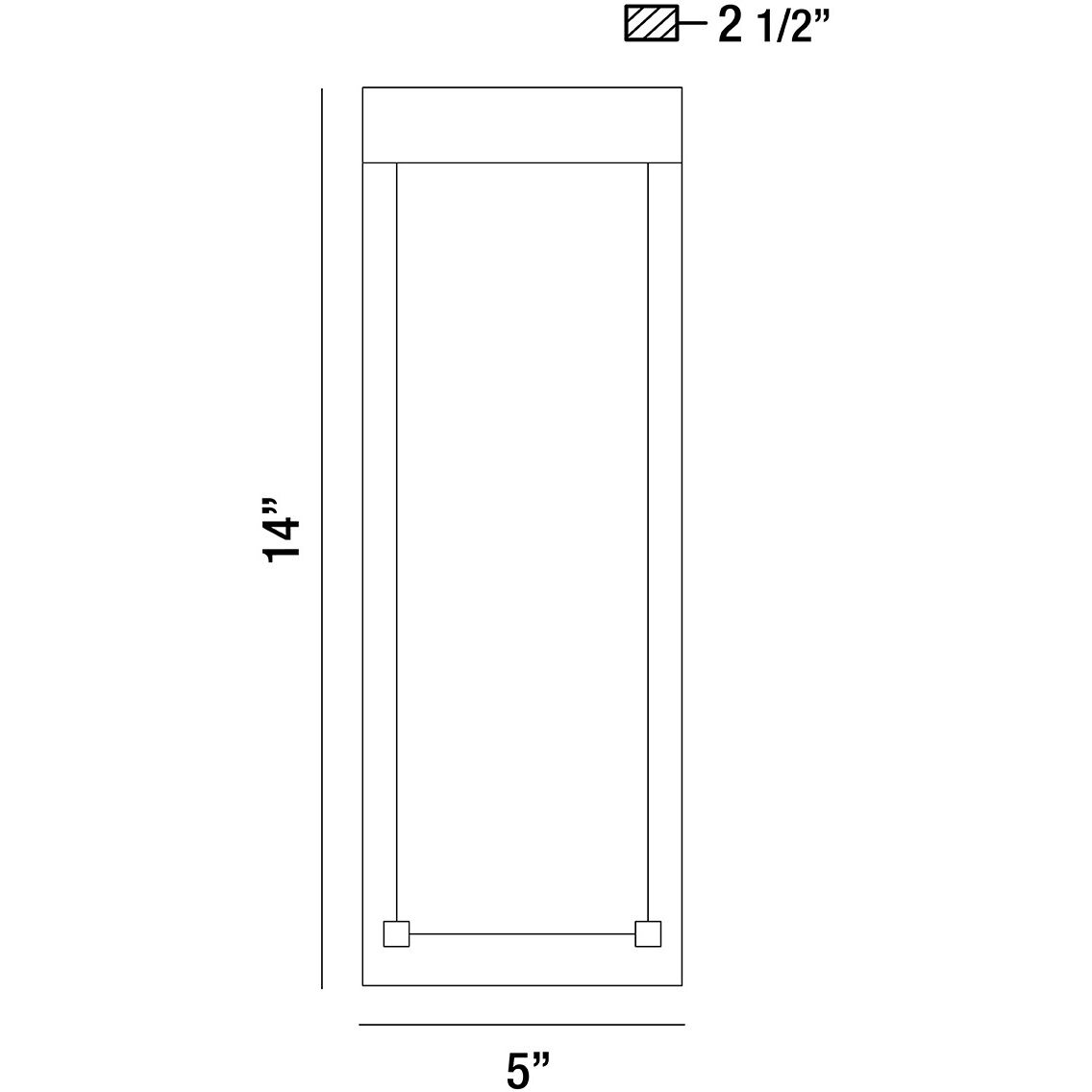 Kabo LED 14 inch Black Outdoor Wall Sconce, Small