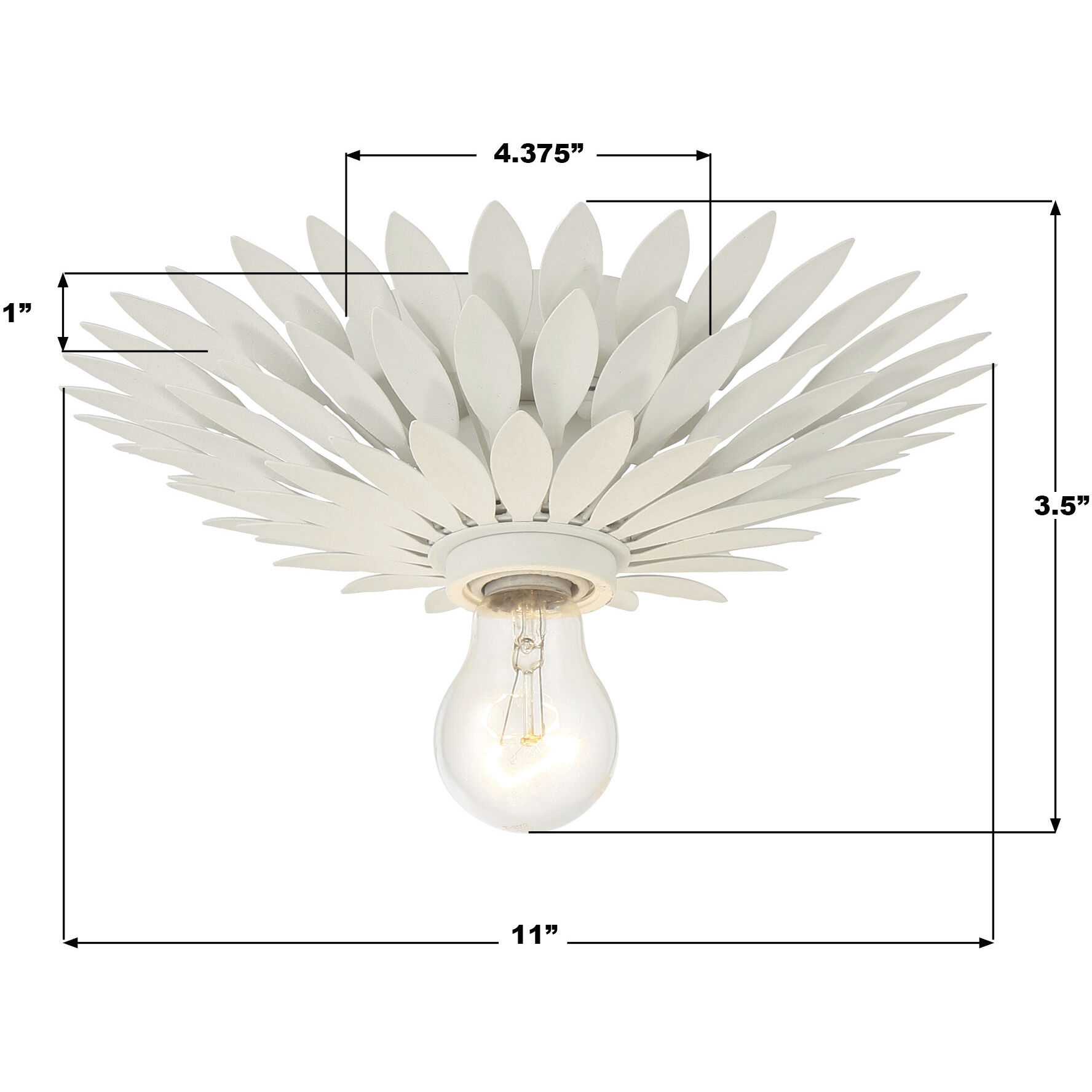 Broche 1 Light 11 inch Matte White Flush Ceiling Light