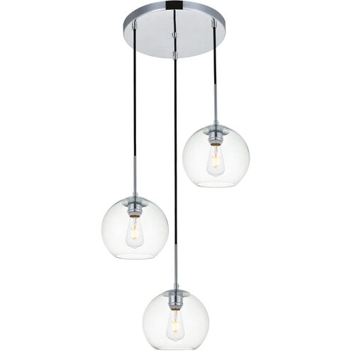 Baxter 3 Light 18 inch Chrome Pendant Ceiling Light