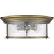 Sonna 3 Light 15.5 inch Heritage Brass Flush Mount Ceiling Light