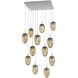 Meteo Incandescent 12 Light Classic Silver Chandelier Ceiling Light, Square Multi-Pendant
