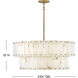 Simone LED 34.25 inch Burnished Gold Chandelier Ceiling Light in Alabaster, Drum