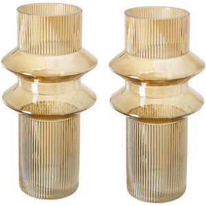 Ribbed Glass 12 inch Vases