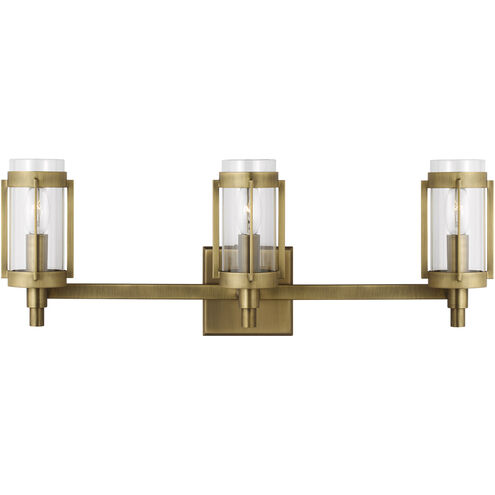 Flynn 3 Light 23 inch Time Worn Brass Vanity Light Wall Light