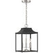 Transitional 3 Light 10 inch Matte Black with Polished Nickel Pendant Ceiling Light