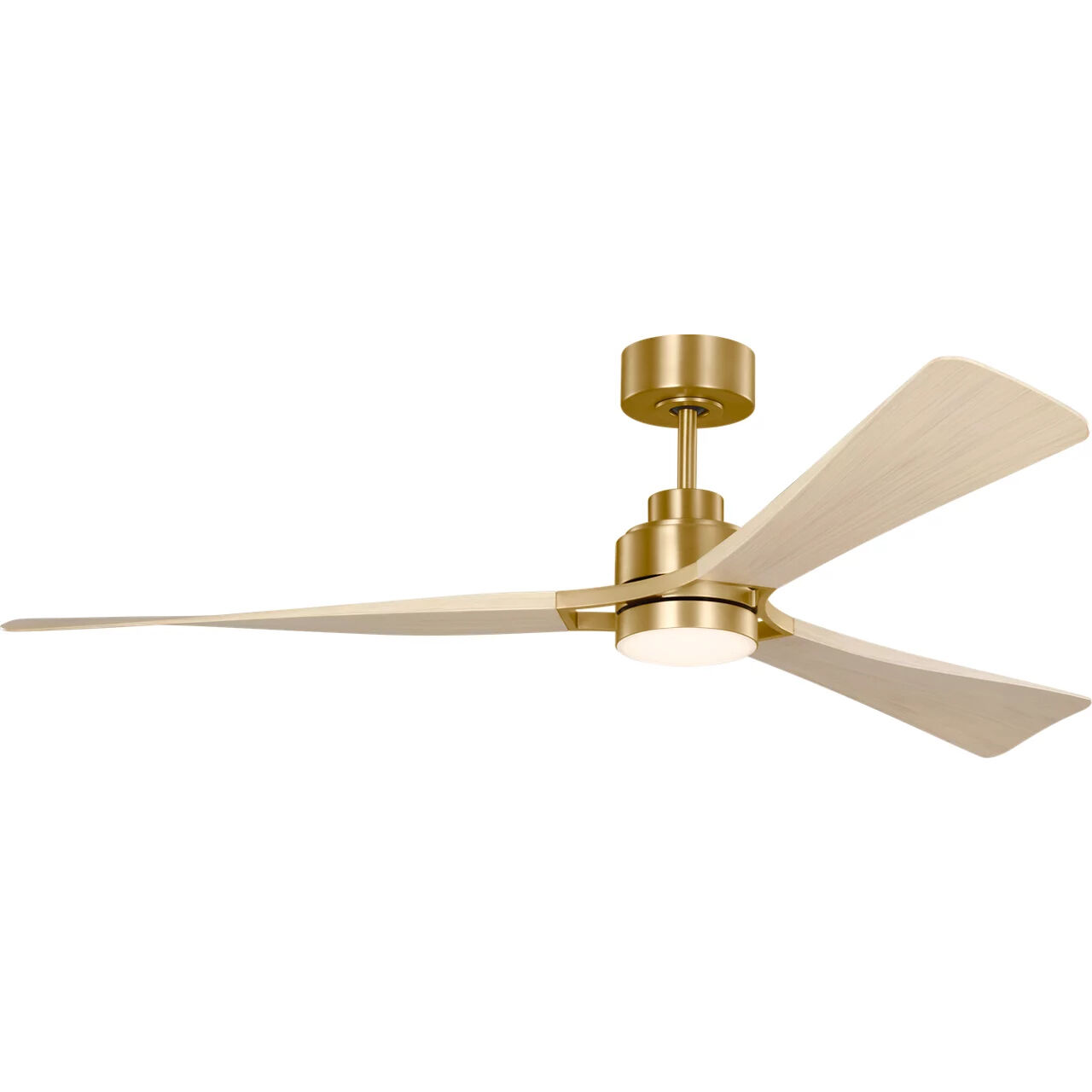 Trillium 60 inch Burnished Brass with Washed White Oak Blades Ceiling Fan