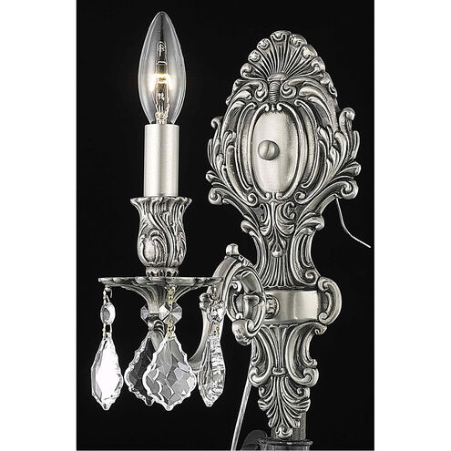 Monarch 1 Light 5 inch Pewter Wall Sconce Wall Light in Clear, Royal Cut