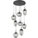 Cosmos LED LED 31.9 inch Matte Black Chandelier Ceiling Light in Clear Zircon Inner with Smoke Cosmos Outer, 2700K LED, Round Multi-Port