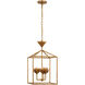 Julie Neill Alberto LED 14 inch Antique Gold Leaf Open Cage Lantern Ceiling Light, Small
