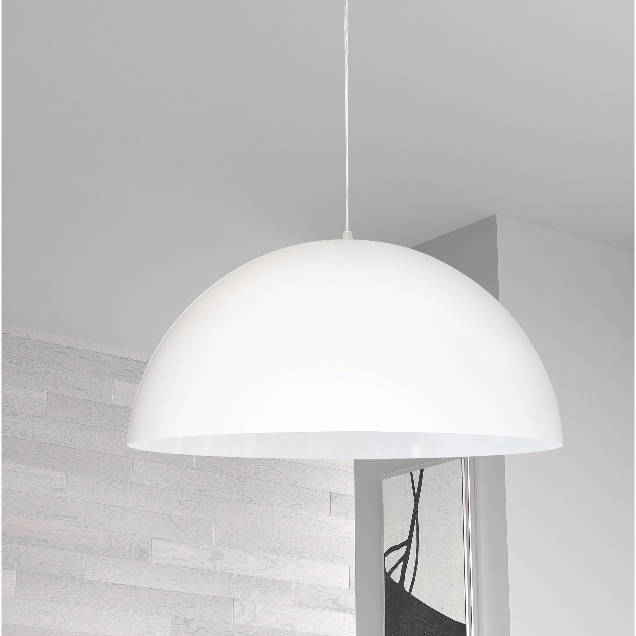 Ofelia LED 20 inch Matte White Pendant Ceiling Light, Dome