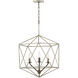 Astrid 3 Light 20 inch Glacial with Metallic Matte Bronze Indoor Chandelier Ceiling Light