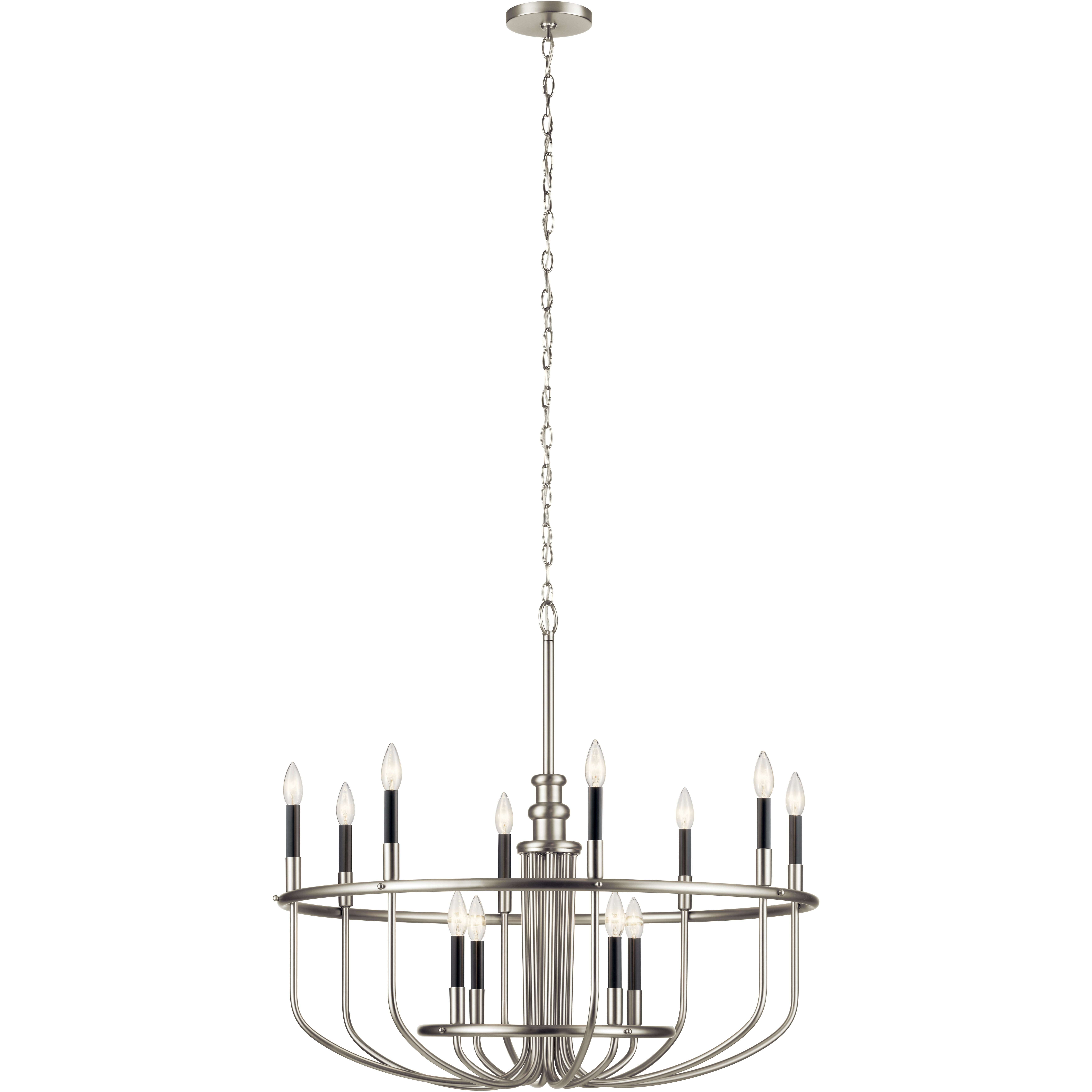 Capitol Hill 12 Light 34.75 inch Brushed Nickel Chandelier 1 Tier Large Ceiling Light, Large