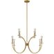 Florian 8 Light 36 inch Brushed Gold and Clear Chandelier Ceiling Light