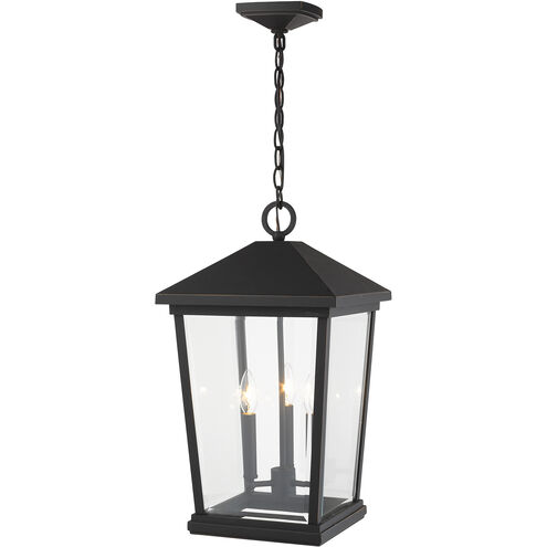 Beacon 3 Light 12 inch Oil Rubbed Bronze Outdoor Chain Mount Ceiling Fixture