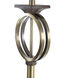 Maconfield 65 inch 150.00 watt Brass Metal Ring With Moulded Wood Like Accents Floor Lamp Portable Light 