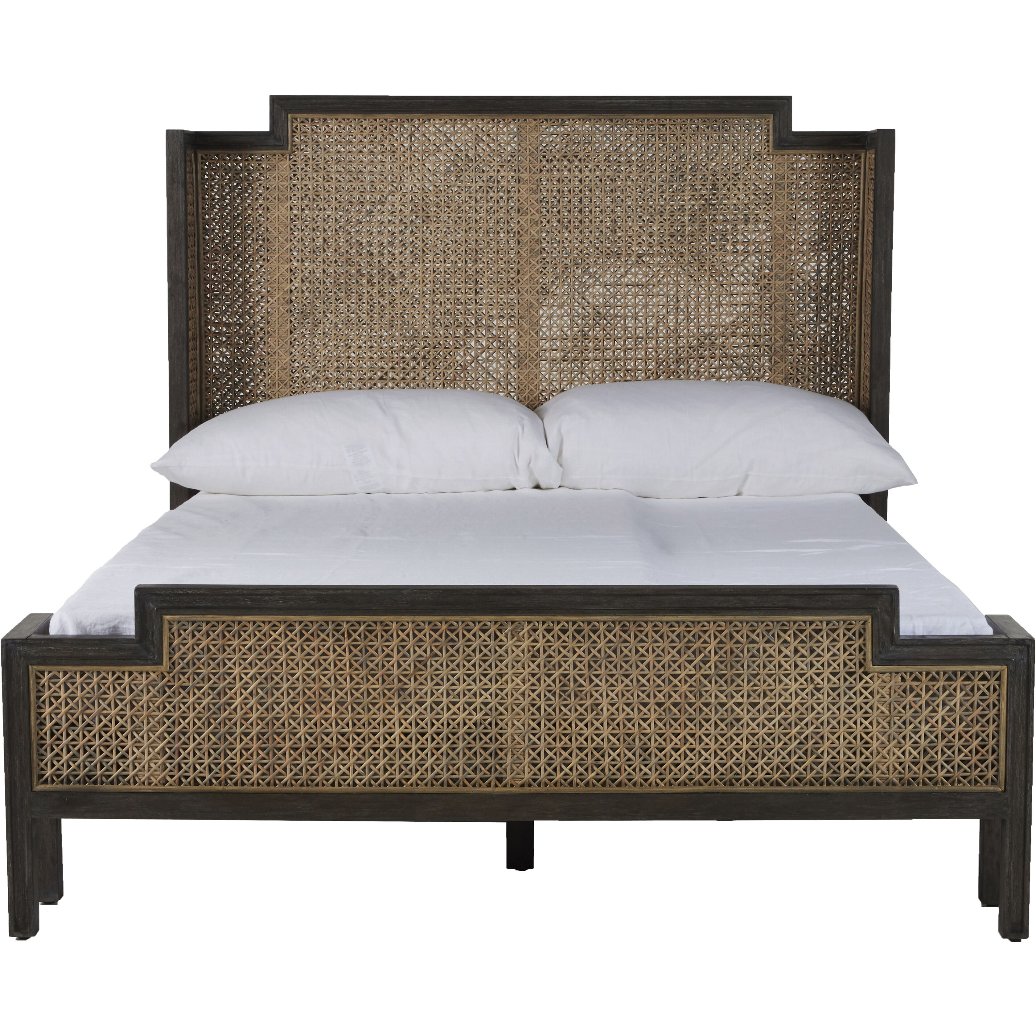 Camille Natural Gray Rattan and Cerused Ash Bed