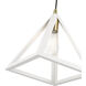 Pinnacle 1 Light 10 inch Textured White with Antique Brass Accents Pendant Ceiling Light