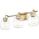 Dawes 3 Light 24 inch Brass Vanity Wall Light