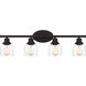 Caverly 4 Light 31 inch Bronze Bath Light Wall Light