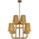 Alora Mood Plisse 8 Light 30 inch Aged Gold Chandelier Ceiling Light