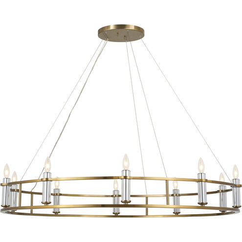 Rosalind 10 Light 50 inch Brushed Natural Brass Chandelier Ceiling Light